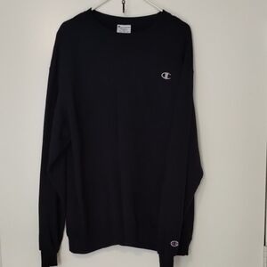 Champion Dark Navy Blue Crewneck Sweater Classic Knit Style